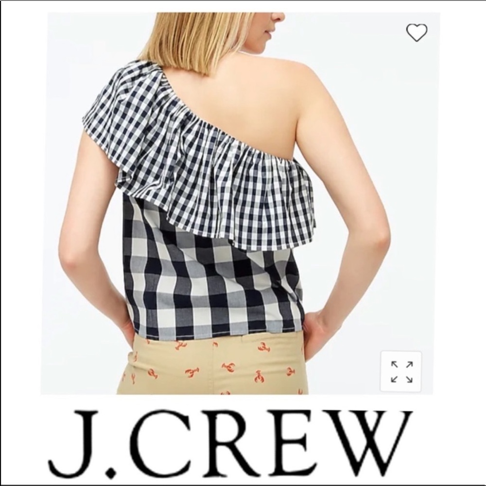 J Crew One Shoulder Ruffle Top Size 6 NWT
